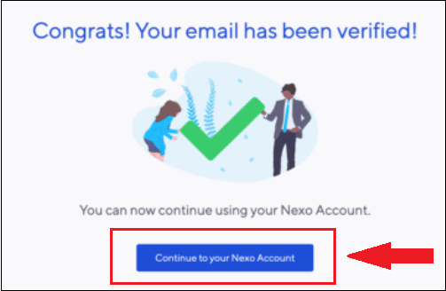 nexo verify email