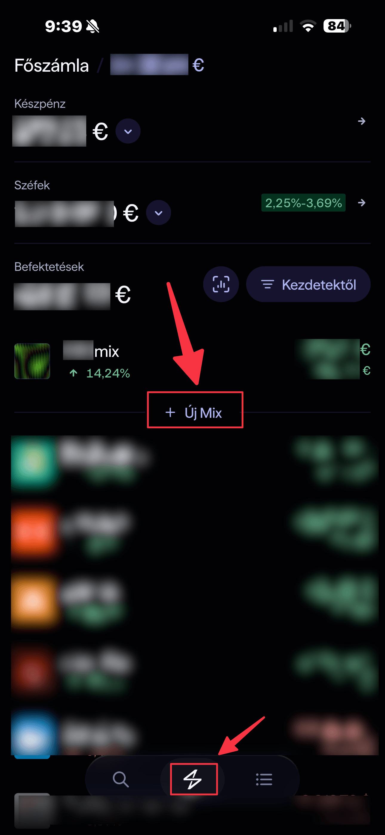 Lightyear befektetési mix létrehozása