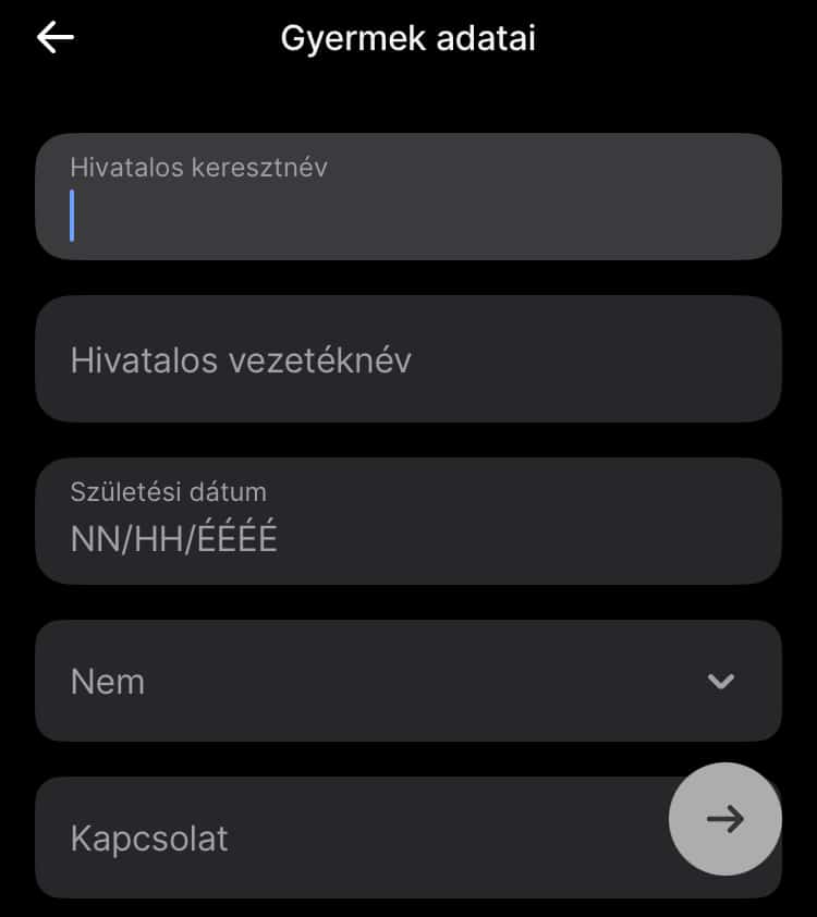 revolut junior gyermek adatainak megadasa