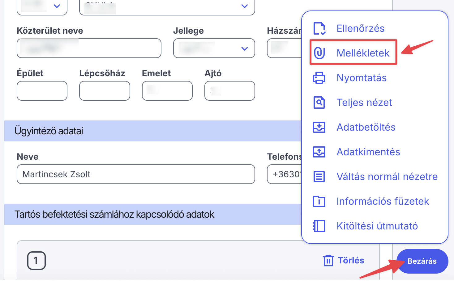 ONYA TBSZ bejelentése melléklet csatolása